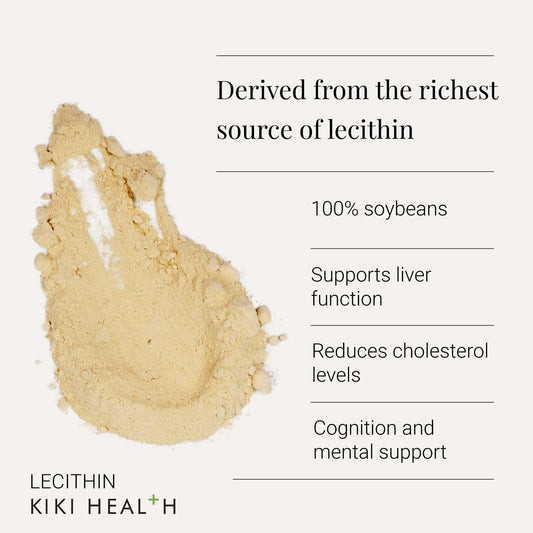 Kiki Health Non-Gmo Lecithin Powder Food Supplement | Embrace Culinary Excellence & Nutritional Support | Elevate Your Recipes With Versatile Soy-Based Emulsifier | Thickener Perfect For Vegan - 200G