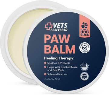 Vets Preferred Paw Balm Pad Protector for Dogs – Dog Paw Balm Soother – Heals, Repairs and Moisturizes Dry Noses and Paws – Ideal for Extreme Weather Season Conditions - 2 Oz