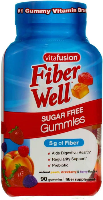 VitaFusion, Fiber Well Gummies, Fiber Supplement, Assorted avors - 90 gummies, Pack of 4