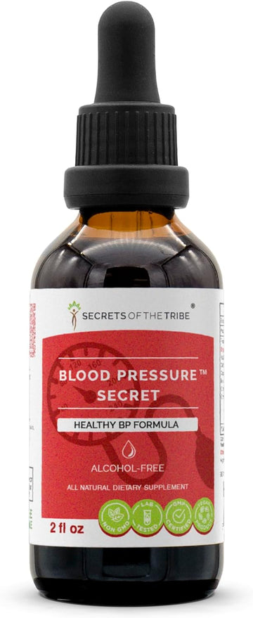 Secrets of the Tribe - Blood Pressure Secret, Healthy Circulation Formula, Herbal Supplement Blend Drops Alcohol-Free Liquid Extract 4 fl oz