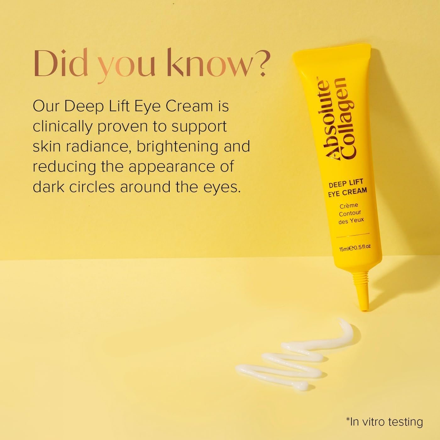 Absolute Collagen Deep Lift Eye Cream 15ml - Radiance Boosting - De-Puff and Brighten Dark Circles - Reduce Appearance of Fine Lines & Wrinkles - Collagen Boosting Anti-Ageing Formula - Firm & Tighten : Amazon.co.uk: Beauty