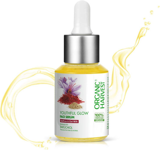 Organic Harvest Vitamin A Face Serum With Broccoli & Aloe Vera Ideal For Dry Skin, Anti-Ageing, Reduces Wrinkles, For Women & Girls, 100% Organic, Paraben & Sulphate Free – 30Ml