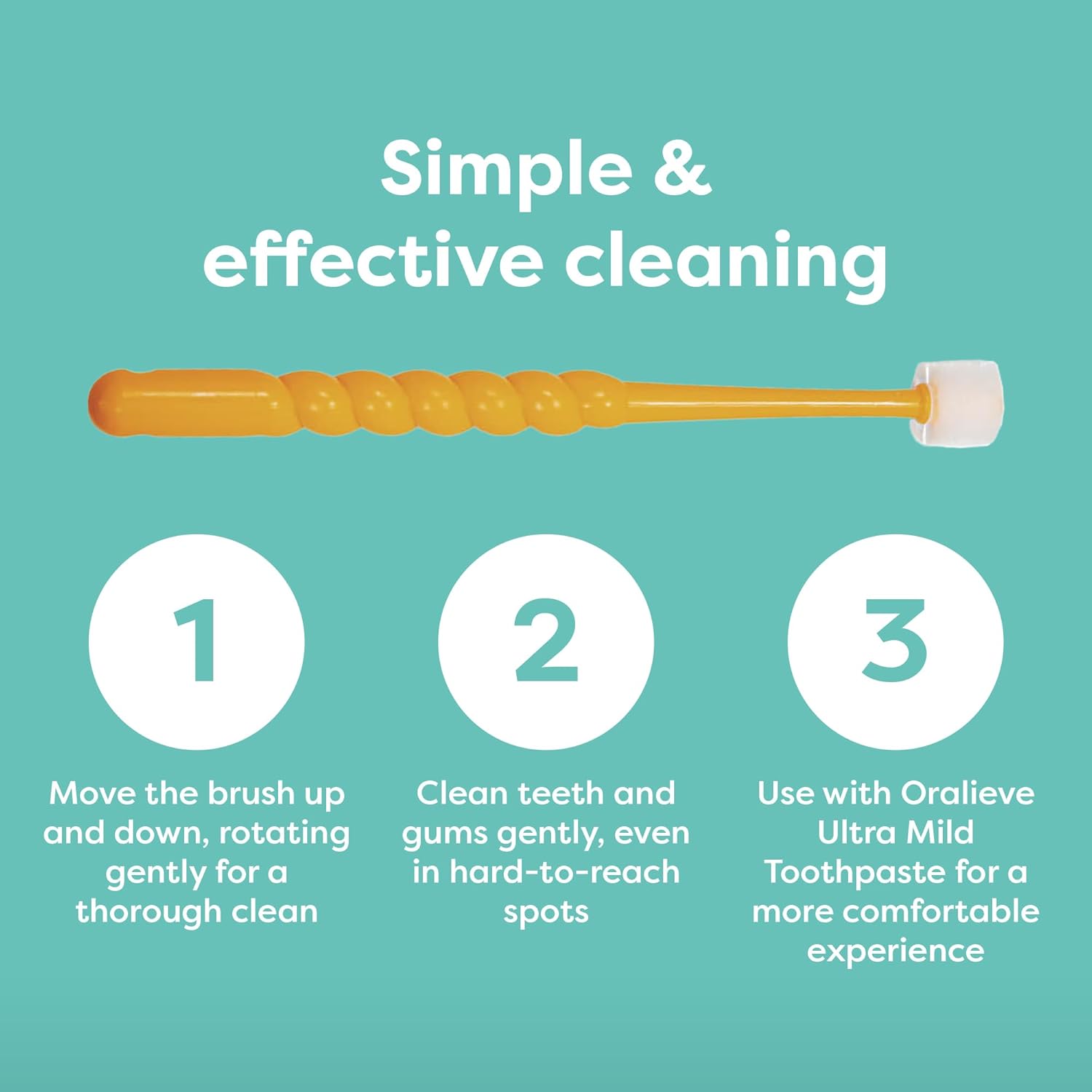Oralieve Small 360° Tooth and Mouth Brush (Orange), Soft Toothbrush for Sore, Sensitive or Dry Mouths, Childrens 360 Toothbrush with Easy Grip Handle - Genuine Oralieve Round Tooth Brush : Amazon.co.uk: Health & Personal Care