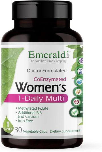 EMERALD LABS Women's 1-Daily Multi - Multivitamin for Women - Includes Calcium, Zinc, Vitamin B & More - Bone & Immune Support Supplement* - Gluten-Free - 30 Vegetable Capsules