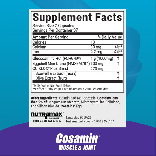 Cosamin® Muscle & Joint, Works To Decrease Cartilage Breakdown, Protects Joints, And Reduces Muscle Soreness, 74 Capsules