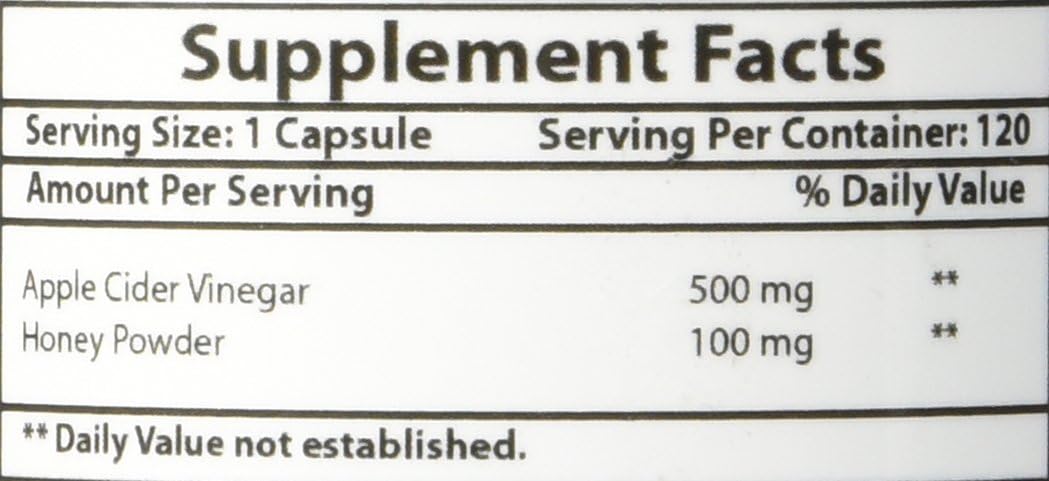 Best Naturals Apple Cider Vinegar Plus 500 Mg Capsules, 120 Count : Health & Household