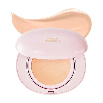 Milktouch Cushion Foundation, 24H Flawless Skin, Radiant Shine, No Oxidation, Long-Lasting, Non-Creasing, 60% Hydrating Skincare Infused Korean Foundation, Valentines Gifts (21N Natural Beige)