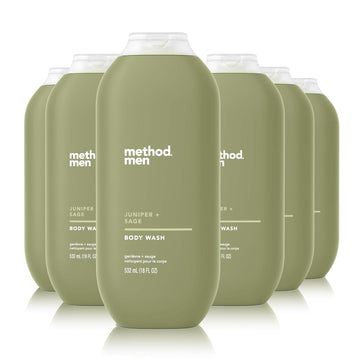 Method Men Body Wash, Juniper + Sage, Paraben And Phthalate Free, 18 Fl Oz (Pack Of 6)