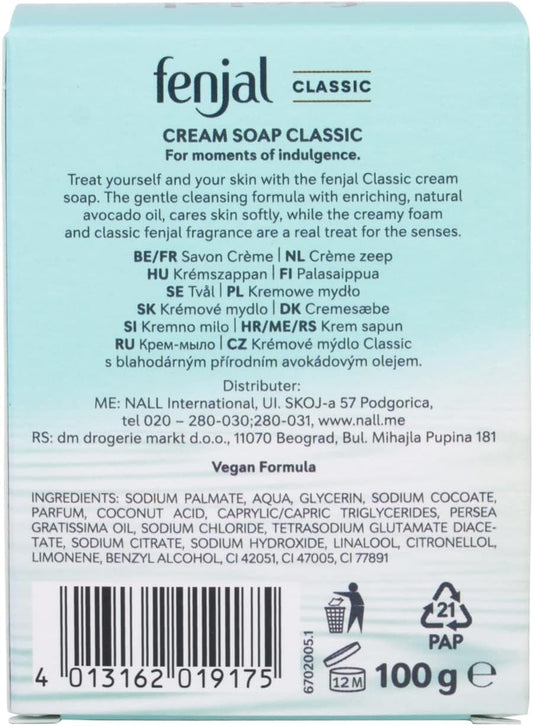 Fenjal Classic Cleanse & Care Creme Soap - 100G |Gently Cleanse And Moisturise The Skin