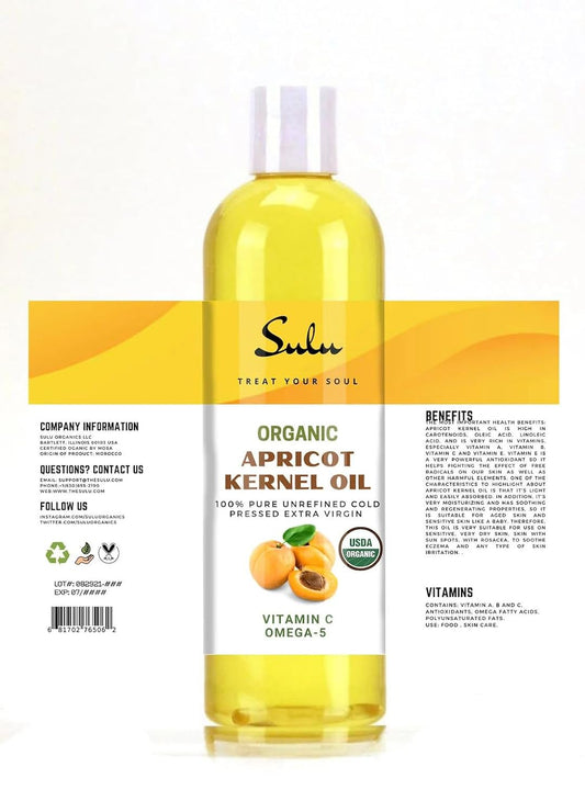 Usda Organic Cold Pressed Unrefined Apricot Kernel Oil (64 Oz)