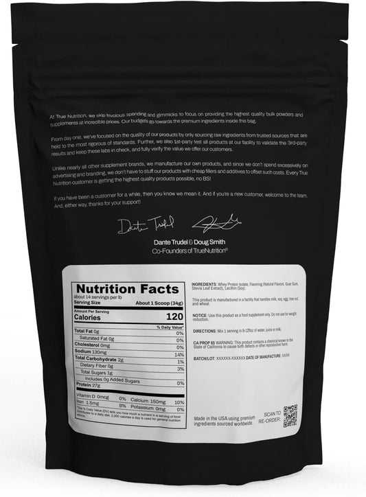 Vanilla Whey Protein Isolate Cold-Filtration - 100% Whey Protein Powder - 27G Protein Per Serving - Mixes Easily And Tastes Great - Third Party Tested - French Vanilla - 1Lb