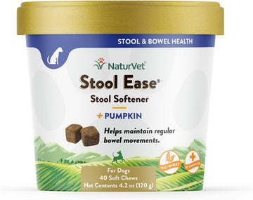 NaturVet – Stool Ease for Dogs – 40 Soft Chews – Helps Maintain Regular Bowel Movements – Enhanced with Sugar Beet Pulp, Flaxseed & Psyllium Husk – 40 Day Supply