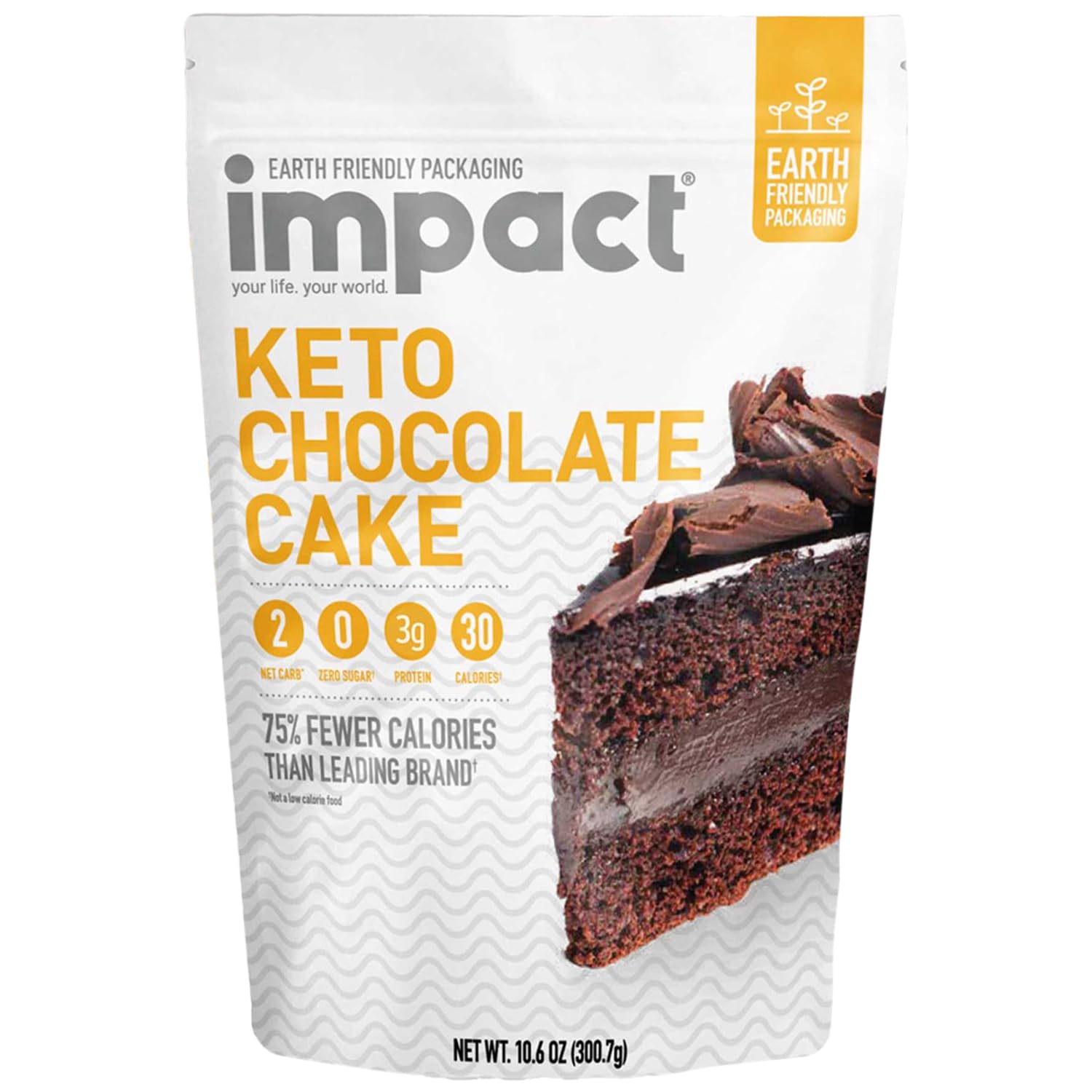 Impact - Keto Chocolate Cake Mix: Elevate Your Dessert Experience With Low-Carb Bliss - Rich Cocoa Flavor, Moist & Decadent - Crafted With Resistant Wheat Starch, Almond Flour, And More - 10.6Oz Pouch