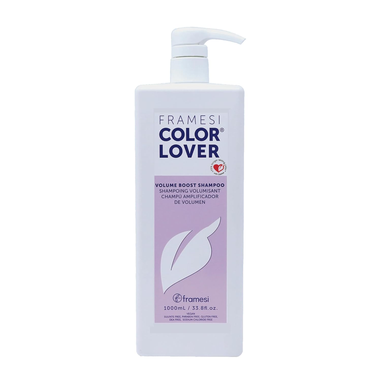 Framesi Color Lover Volume Boost Shampoo, 33.8 Fl Oz, Sulfate Free Shampoo With Quinoa And Aloe Vera, Color Treated Hair