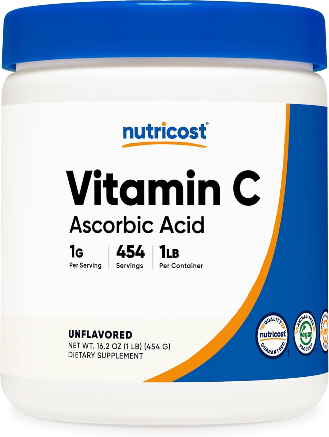 Nutricost Pure Ascorbic Acid Powder (Vitamin C) 1Lb