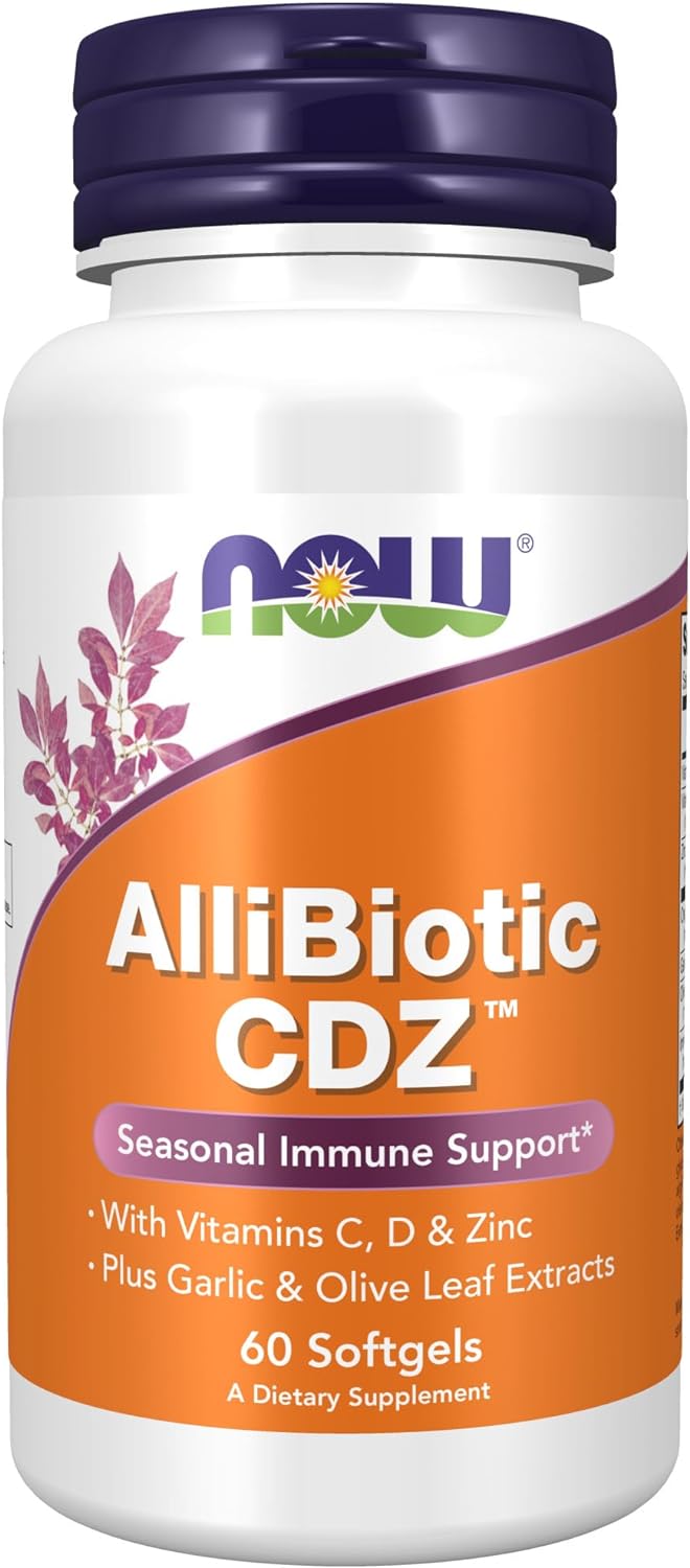 NOW Supplements, AlliBiotic CDZ, Seasonal Immune Support, 60 Softgels