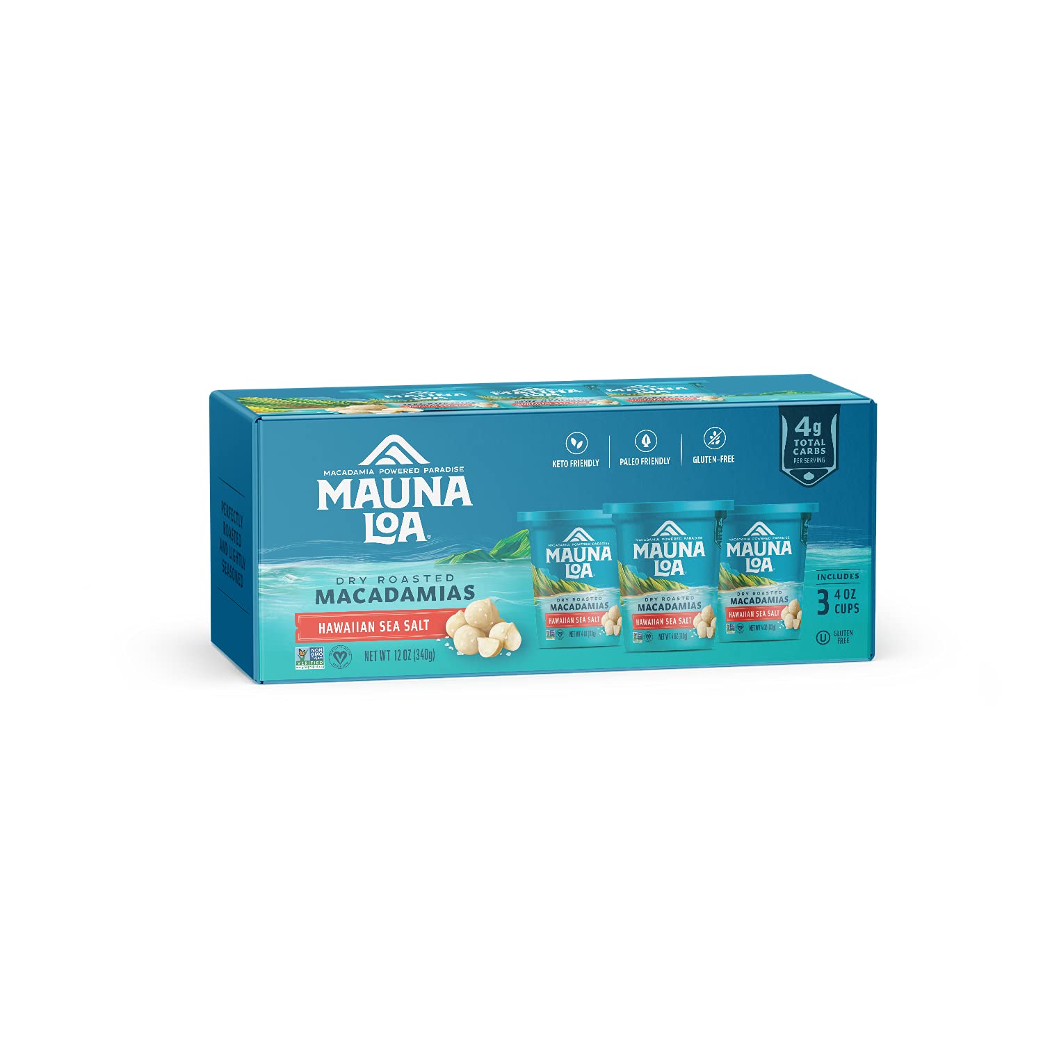 Mauna Loa 4 Oz. Hawaiian Sea Salt Macadamias (Pack Of 3)