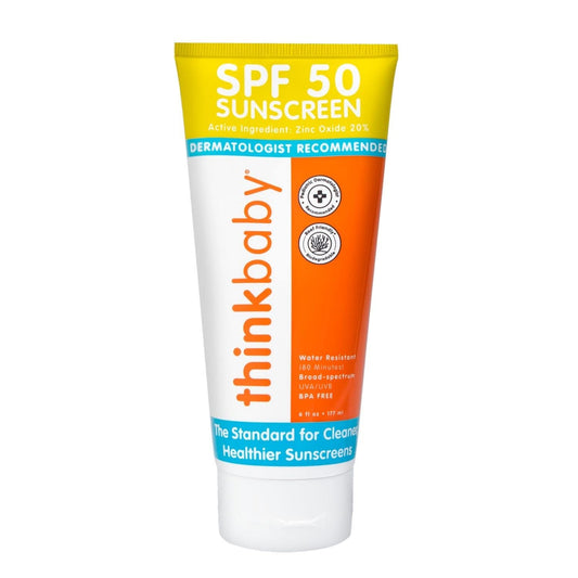 Thinkbaby SPF 30 Clear Zinc Sunscreen 3 Oz. + Thinkbaby SPF 50+ Baby Sunscreen 6 Oz