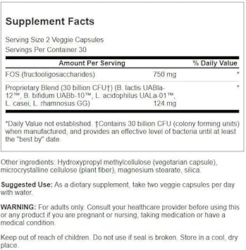 Swanson Ultra Probiotic For Seniors 30 Billion Cfu 60 Veg Capsules