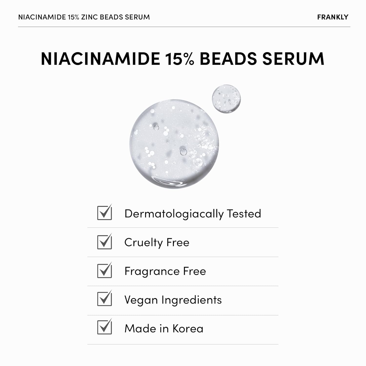 Niacinamide 15% Zinc Beads Serum + Closer Serum | Frankly Niacinamide & Peptide Perfection Set | Oil Control, Hydrating & Anti-Aging, Vegan, 2 Fl.Oz