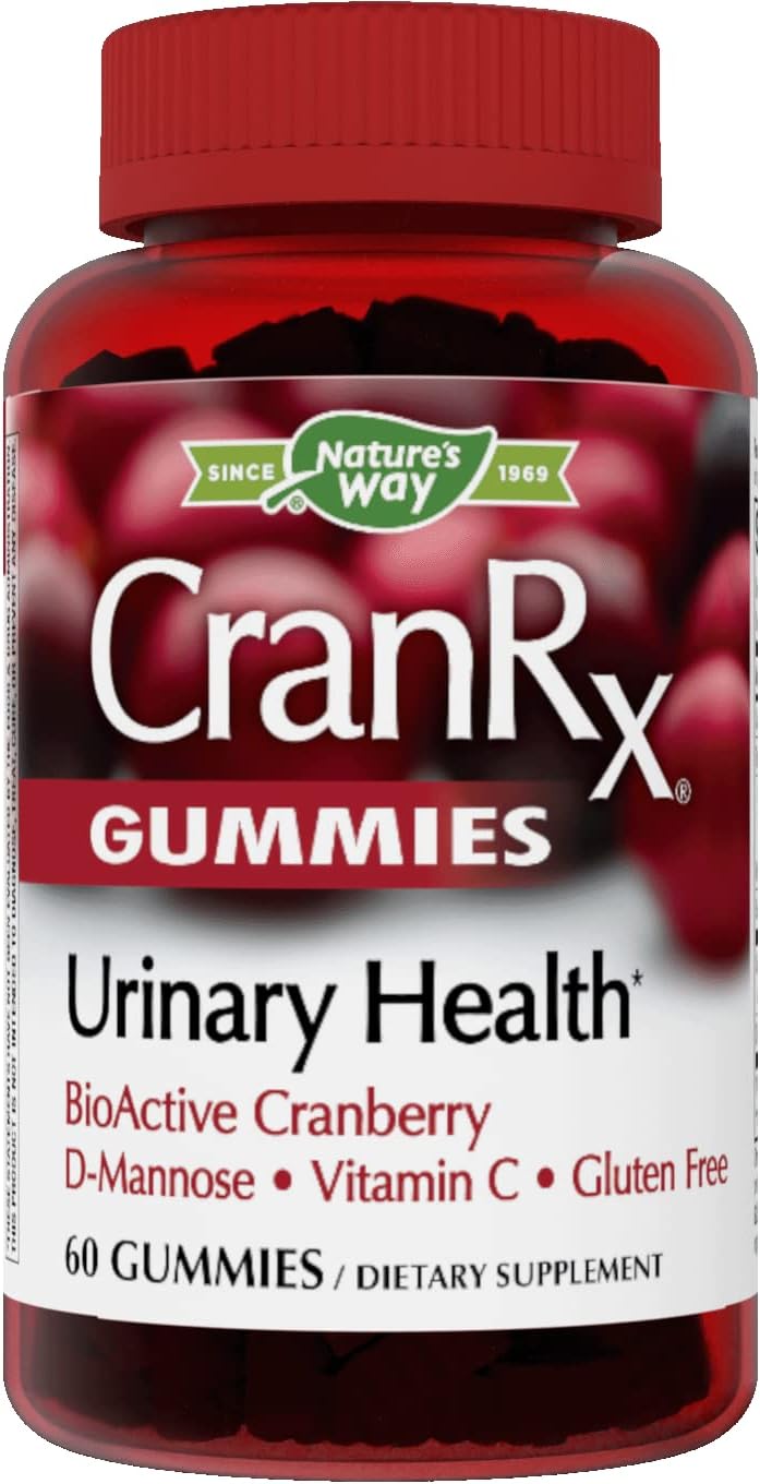 Nature'S Way Cranrx Cranberry Gummies, Urinary Tract Health Support* Supplement With D-Mannose + Vitamin C, 60 Gummies