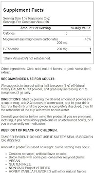 Natural Vitality Calm Mind - Honey Vanilla  Pwdr