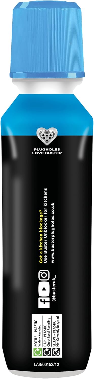 Buster Bathroom Plughole Unblocker – Fast-Acting Plughole Unclogger, Clears Blockages & Slow-Draining Water, 300ml : Amazon.co.uk: Grocery