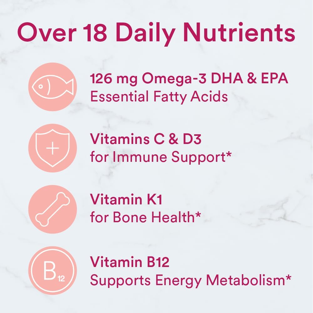 SmartyPants Women's Multivitamin Gummies: Omega 3 Fish Oil (EPA/DHA), Methylfolate, CoQ10, Vitamin D3, C, Vitamin B12, B6, Vitamin A, K & Zinc, Gluten Free, 120 Count (20 Day Supply) : Health & Household