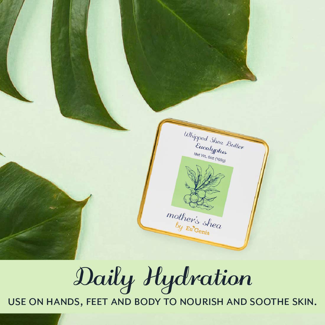 Mother'S Shea Whipped Shea Butter (Eucalyptus, 6 Oz Tin) 100% Pure Raw Unrefined African Shea - Organic, Sustainably-Sourced Ingredients - Natural Skin & Hair Care : Beauty & Personal Care