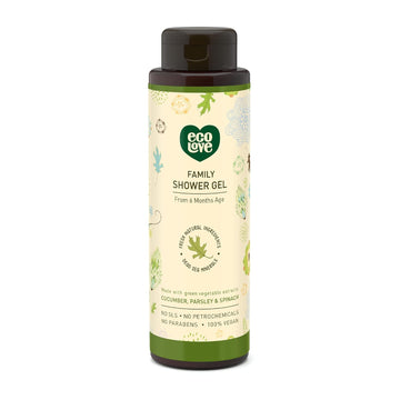 Ecolove - Natural Moisturizing Body Wash For Dry Skin - With Organic Cucumber - No Sls Or Parabens - Vegan And Cruelty-Free Shower Gel, 17.6 Oz