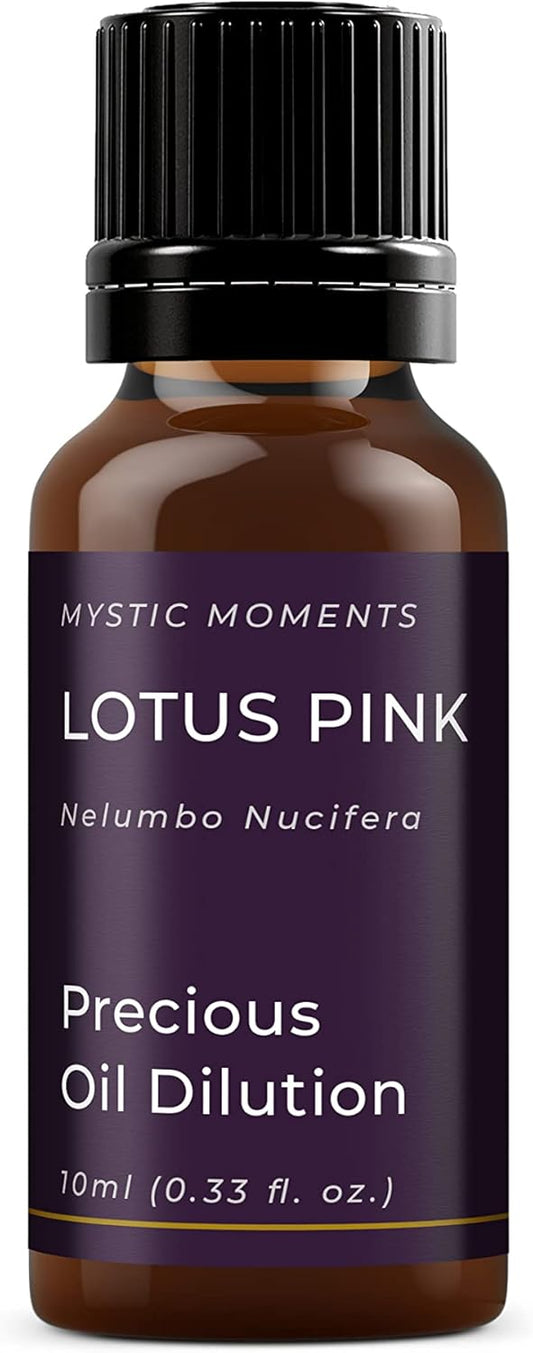 Mystic Moments | Lotus Pink Absolute Precious Oil Dilution 10ml 3% Jojoba Blend Perfect for Massage, Skincare, Beauty and Aromatherapy