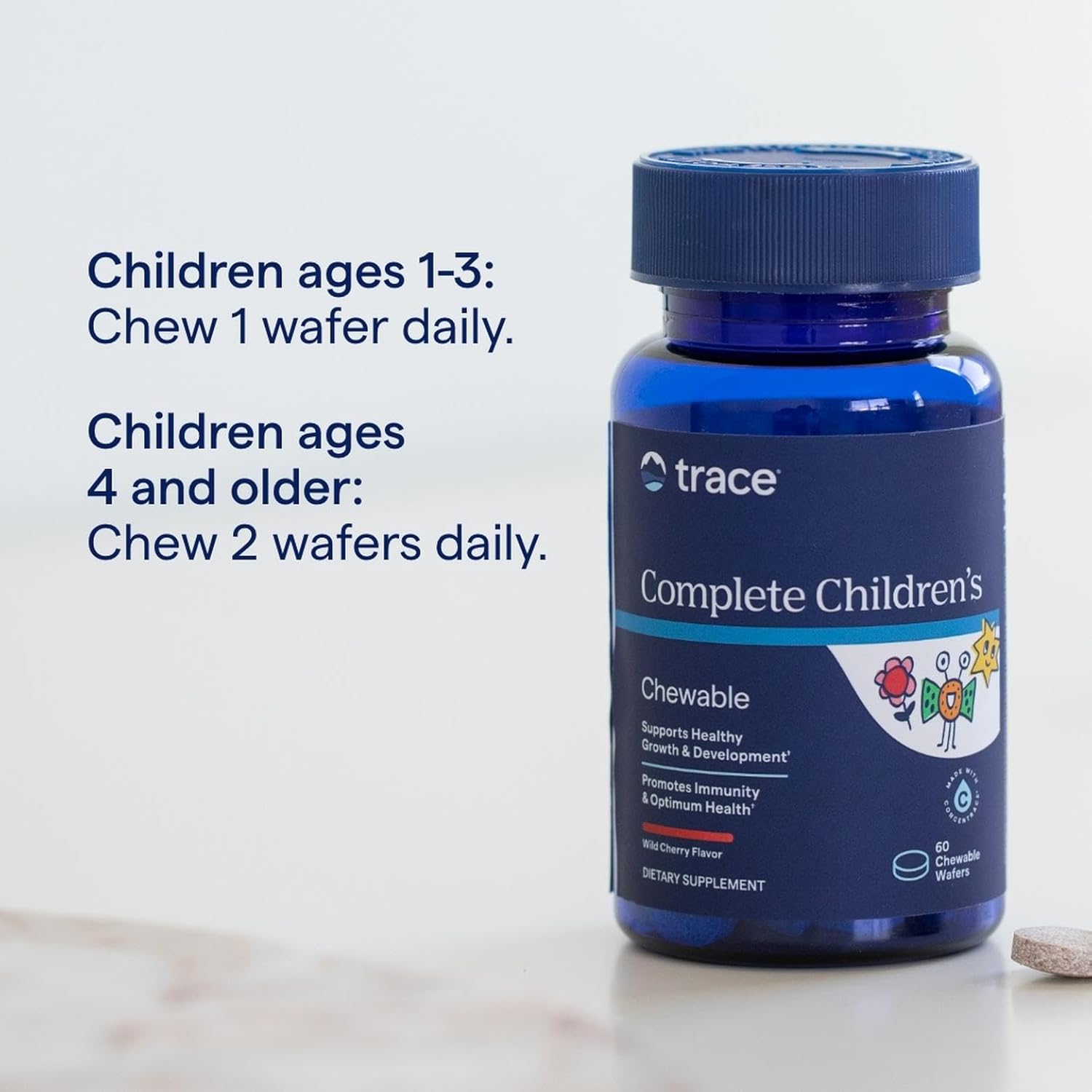 Trace Minerals Complete Children'S Chewable - Gluten-Free Multivitamin For Kids - Chewable Multivitamin Supplement To Support Health & Development - 60 Chewable Wafers (30 Servings) : Health & Household
