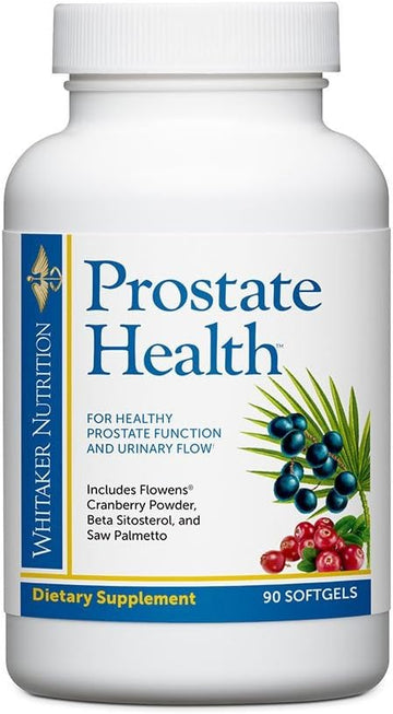 Dr. Whitaker Prostate Health with Saw Palmetto Extract, Flowens Cranberry Powder and Beta Sitosterol to Support Prostate Function, Bladder Health, and Promotes Peak Urinary Flow, 90 softgels