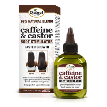 Difeel Caffeine & Castor Root Stimulator For Faster Hair Growth 2.5 Oz