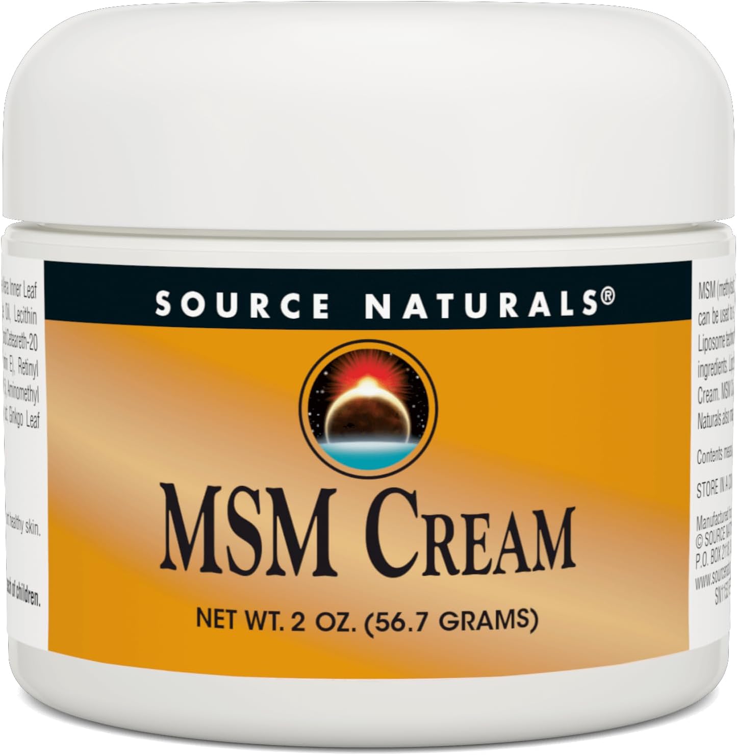 Source Naturals Msm Cream - Contains Vitamin E And Ginkgo - 2 Oz