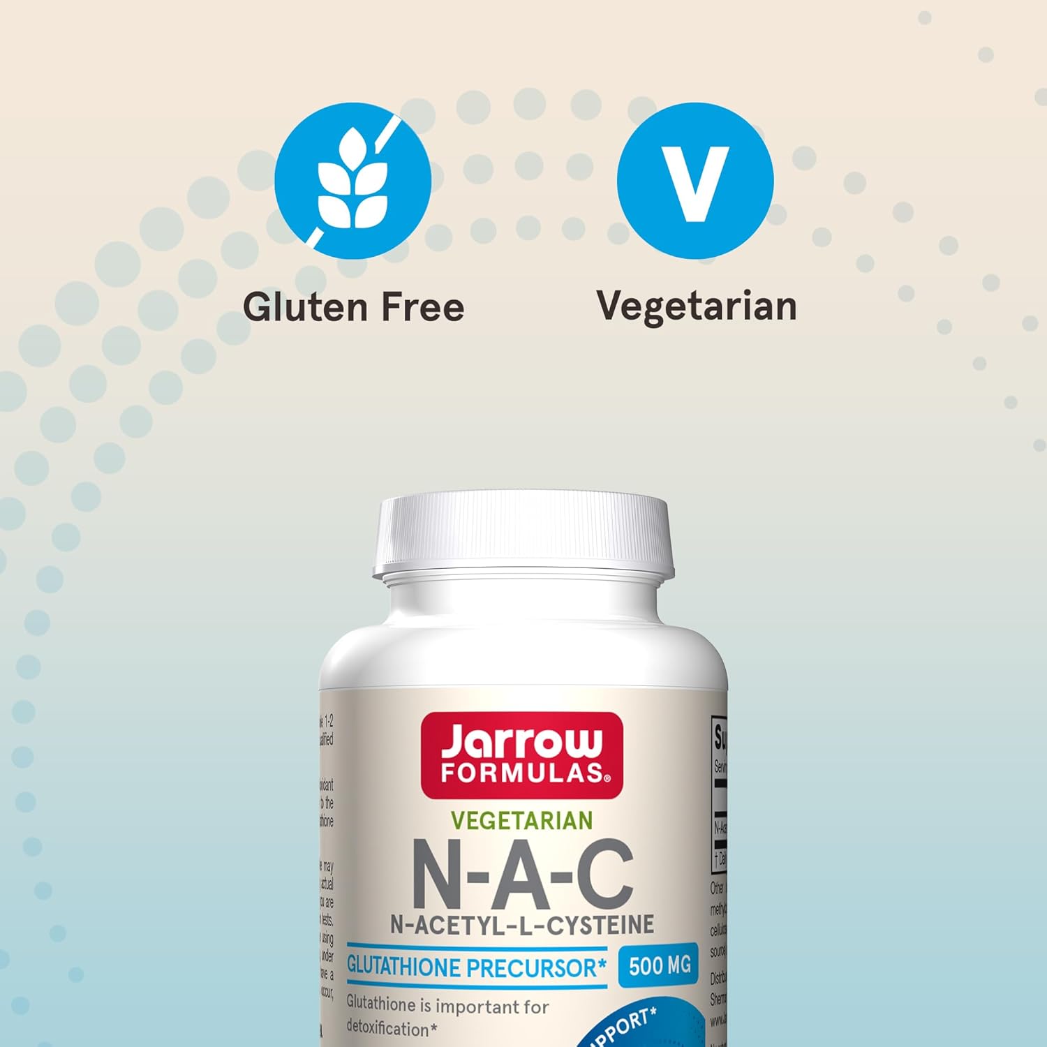 Jarrow Formulas N-A-C 500 mg, Dietary Supplement, Antioxidant Support for Liver Health, 60 Veggie Capsules, 60 Day Supply