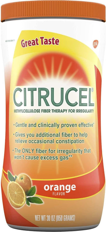 Citrucel - Fiber Supplement - Orange Powder - 30 Oz. 2 Gram Strength - Methylcellulose