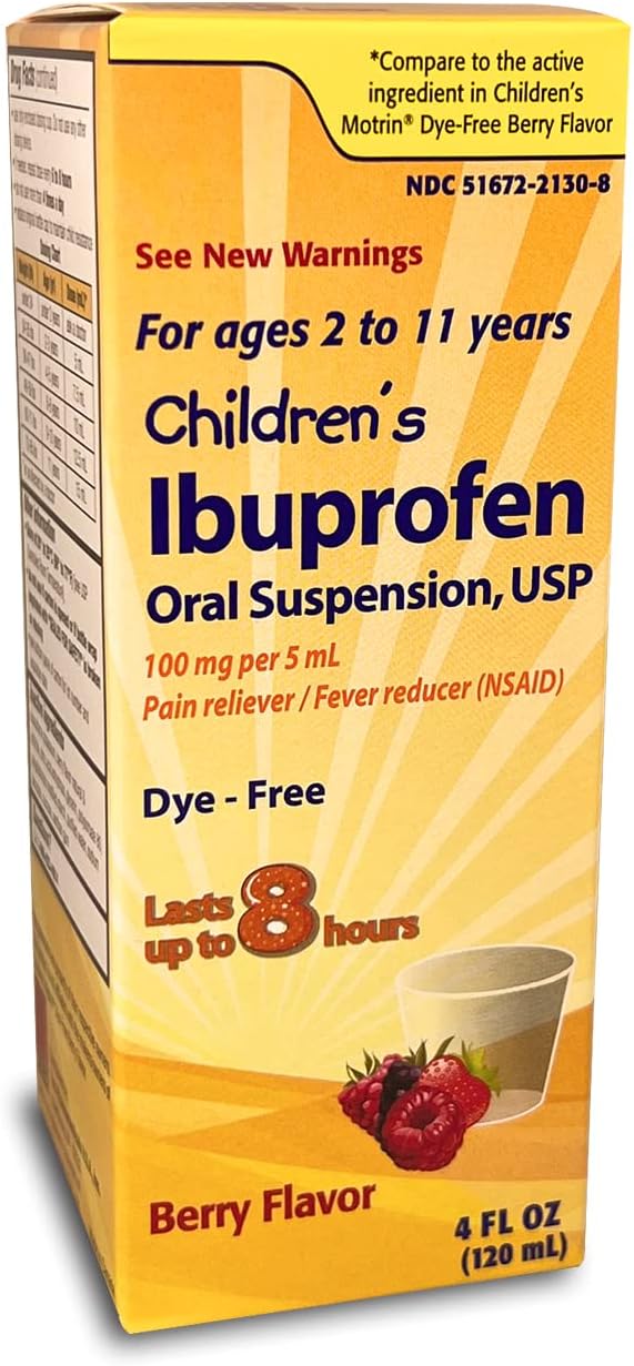 Taro Children'S Ibuprofen Oral Suspension 100 Mg Per 5 Ml, Pain Reliever And Fever Reducer (Nsaid), Berry Flavor