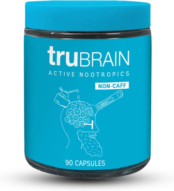 Trubrain Nootropic Capsules - Focus, Energy, Clarity. Fast Absorbing Nootropics Capsules | Brain Boosters | Improve Memory | Stop Procrastination (Strong)