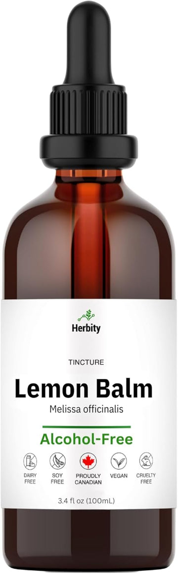 Lemon Balm Tincture – Alcohol-Free Herbal Supplement For Relaxation, Calm & Digestive Support – Vegan, Glycerin-Based Extract – 3.4 Fl Oz (100 Ml)