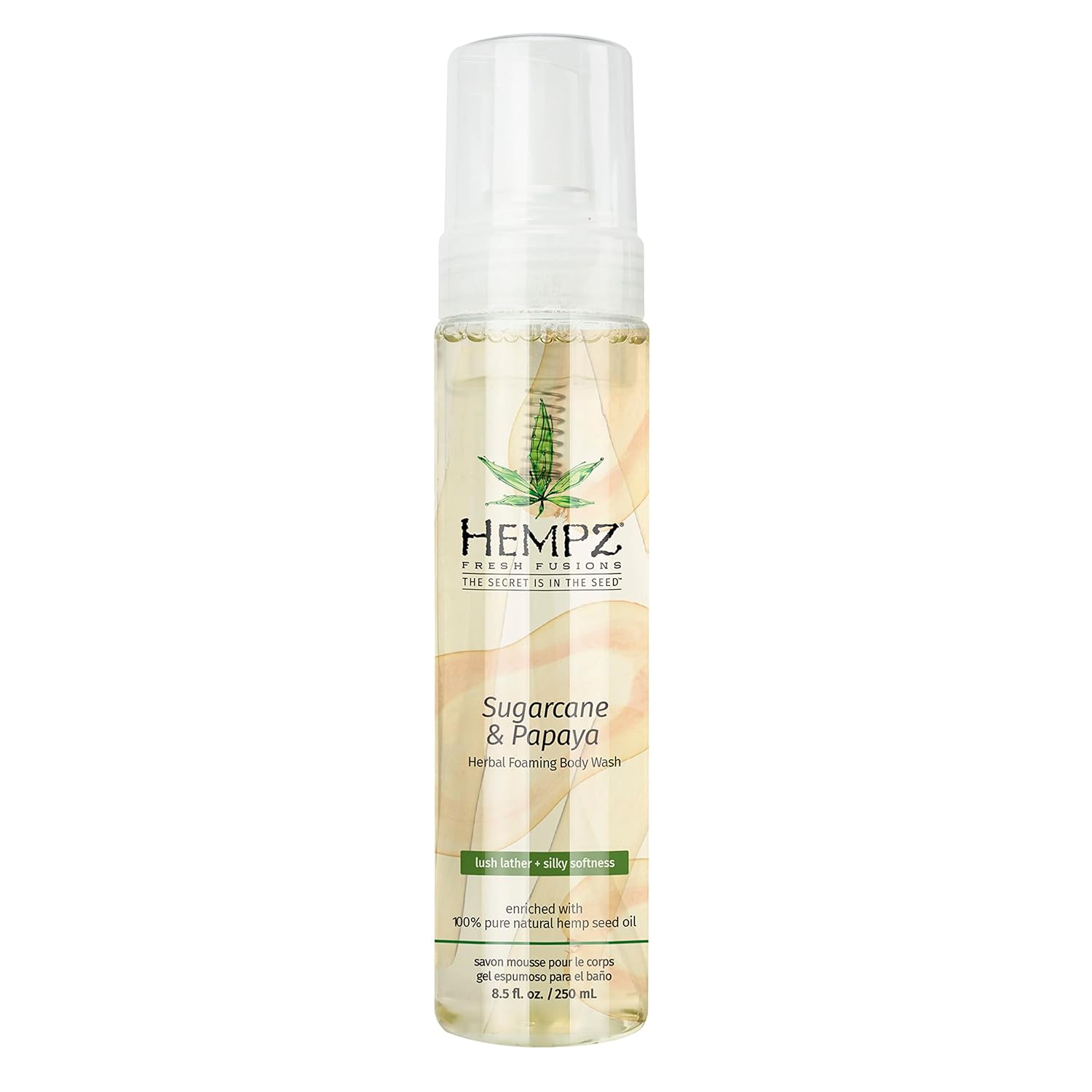 Hempz Herbal Foaming Body Wash, Sugarcane & Papaya, 8.5 Ounce