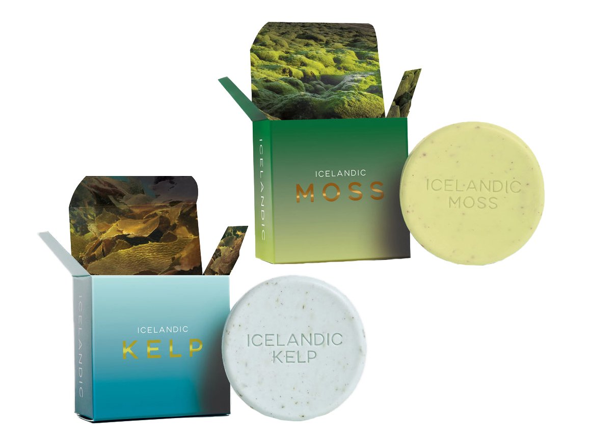 Kalastyle Exfoliating Bars Of Soap From Natural Ingredients, Assorted Scents - Icelandic Kelp And Moss, Set Of 2, 4.3 Ounce Each