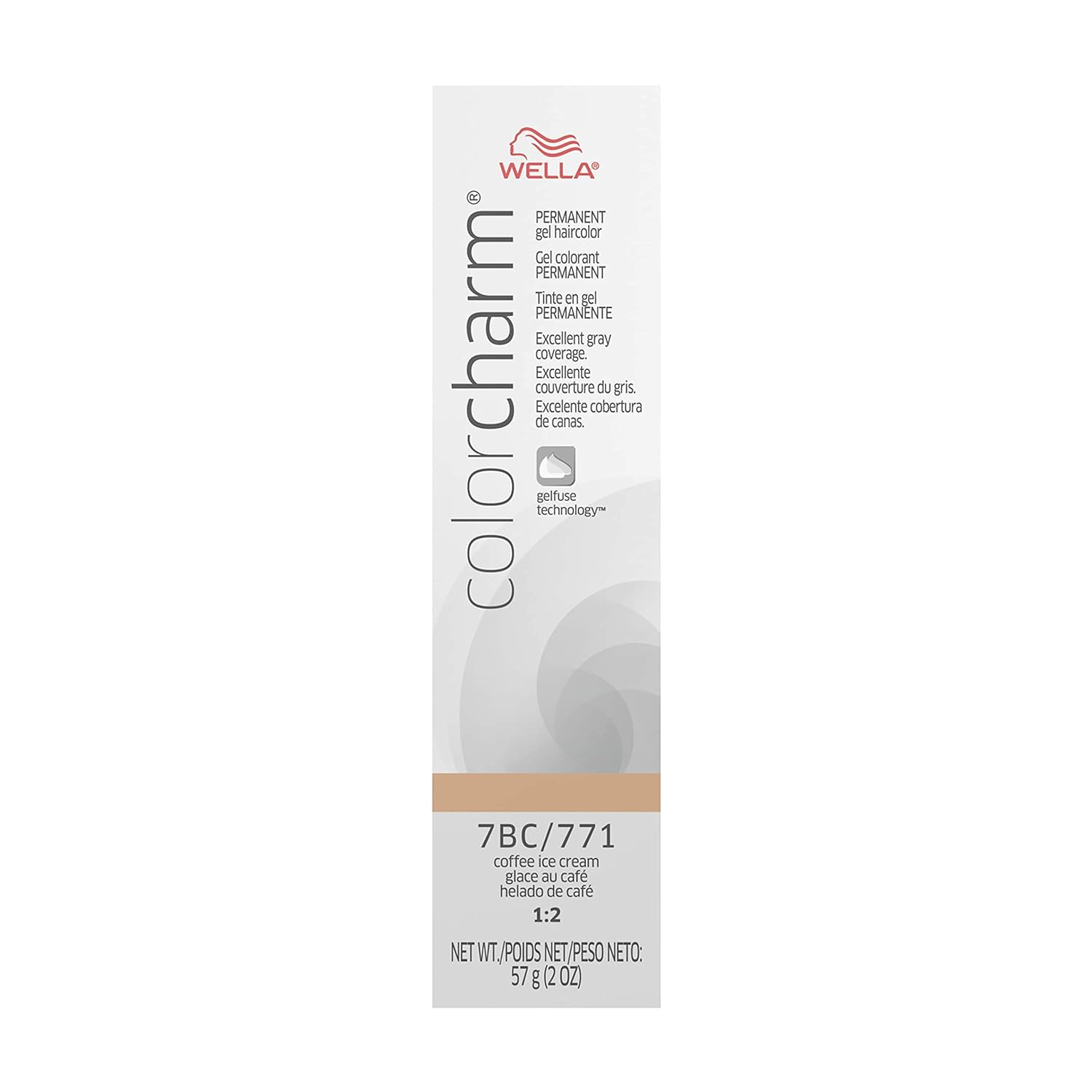 Colorcharm Permanent Gel, Hair Color For Gray Coverage, 7Bc Coffee Ice Cream