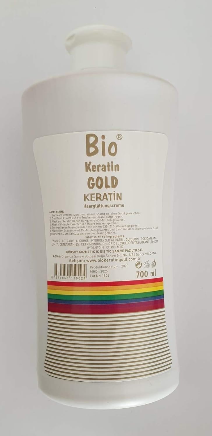 Bio Keratin Gold Hair Care And Keratin Treatment Set, Includes Shampoo And Conditioner, 3X2100Ml, Silicone Free, Paraben Free, Sulphate Free, For Dull And Dry Hair