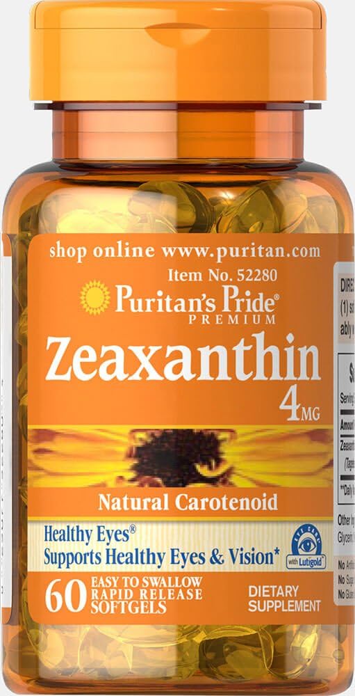 Puritan's Pride Zeaxanthin 4 mg-60 Softgels : Health & Household