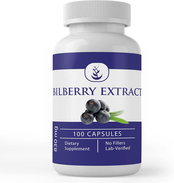 Pure Original Ingredients Bilberry Extract, (100 Capsules) Always Pure, No Additives Or Fillers, Lab Verified