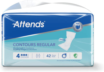 Attends Contours Regular 4, 210 Units (5 Packs Of 42)