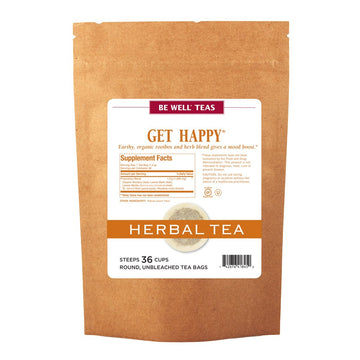 The Republic Of Tea Be Well Teas No. 13, Get Happy Herbal Tea For Lifting Your Spirits, Refill Pack Of 36 Tea Bags