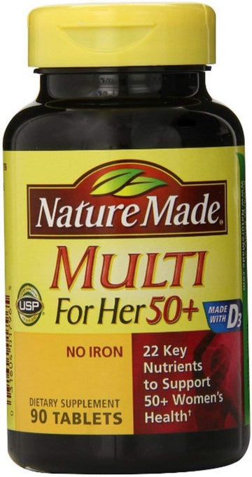 Nature Made Multi For Her 50+ Vitamin/Mineral Tablets 90 Ea (Pack Of 5)