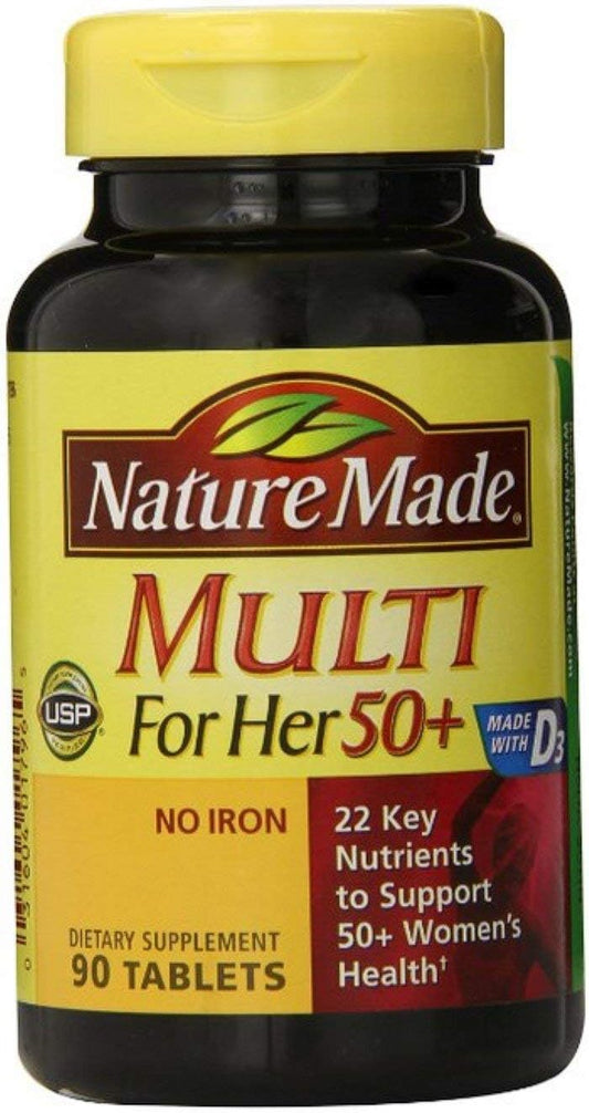Nature Made Multi For Her 50+ Vitamin/Mineral Tablets 90 Ea (Pack Of 5)